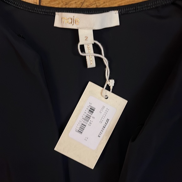 MAJE: Beautiful black bodysuit. Low neckline New with tags. Never worn. FINAL$ - Picture 3 of 8